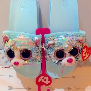 TY Fashion Whimsy Cat Slides Sandals Youth MED